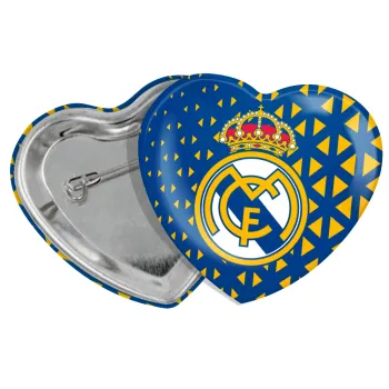 Real Madrid CF, Κονκάρδα παραμάνα καρδιά (57x52mm)