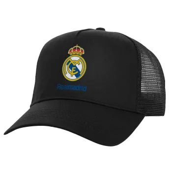Real Madrid CF, Καπέλο Ενηλίκων Structured Trucker, με Δίχτυ, Μαύρο (100% ΒΑΜΒΑΚΕΡΟ, ΕΝΗΛΙΚΩΝ, UNISEX, ONE SIZE)