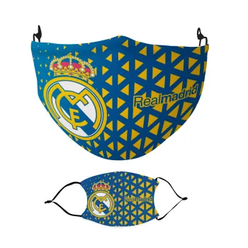 Real Madrid CF, Μάσκα υφασμάτινη Ενηλίκων πολλαπλών στρώσεων με υποδοχή φίλτρου