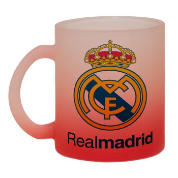 Real Madrid CF, Κούπα γυάλινη δίχρωμη με βάση το κόκκινο ματ, 330ml