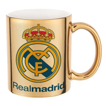 Real Madrid CF, Mug ceramic, gold mirror, 330ml