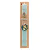 Easter Set, wooden keychain & aromatic flat Easter candle (30cm) (TURQUOISE)