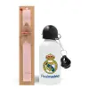 Easter Set, metallic aluminum bottle (500ml) & aromatic flat Easter candle (30cm) (PINK)