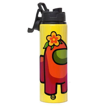 Among US girl, Metallic water bottle with safety lid, 850ml aluminum