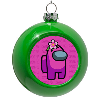 Among US girl, Green Christmas tree ornament bauble 8cm