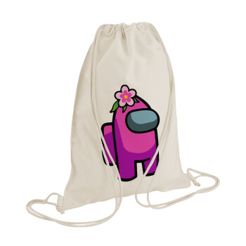 Among US girl, Backpack bag GYMBAG natural (28x40cm)