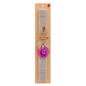Among US girl, Easter Set, wooden keychain & scented Easter candle flat (30cm) (GRAY)