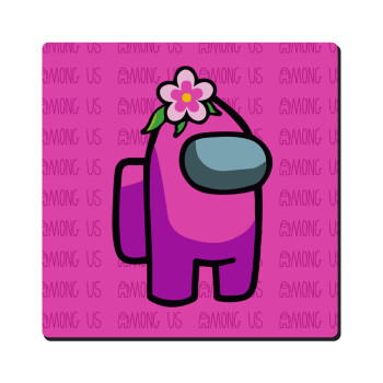 Among US girl, Τετράγωνο μαγνητάκι ξύλινο 6x6cm