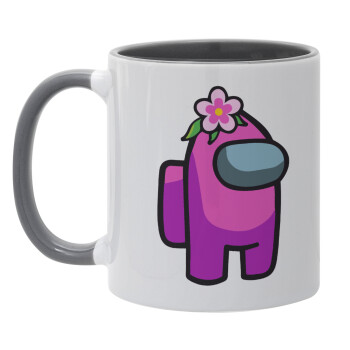 Among US girl, Κούπα χρωματιστή γκρι, κεραμική, 330ml