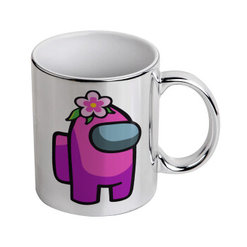 Among US girl, Mug ceramic, silver mirror, 330ml