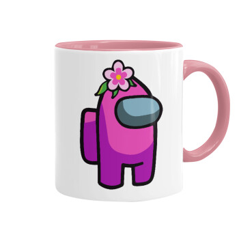 Among US girl, Mug colored pink, ceramic, 330ml