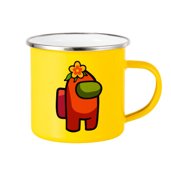 Among US girl, Yellow Enamel Metallic Cup 360ml