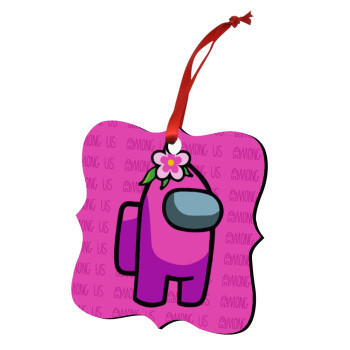 Among US girl, Christmas ornament polygon wooden 7.5cm