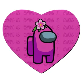 Among US girl, Mousepad καρδιά 23x20cm