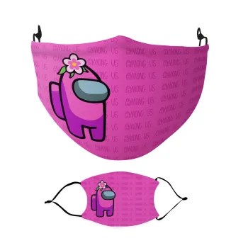 Among US girl, Μάσκα υφασμάτινη Ενηλίκων πολλαπλών στρώσεων με υποδοχή φίλτρου