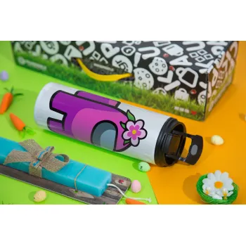 Among US girl, Πασχαλινή Λαμπάδα με Travel Tumbler θερμό με διπλό καπάκι (600ml, BPA free) & κερί αρωματικό πλακέ (30cm) (ΤΙΡΚΟΥΑΖ)