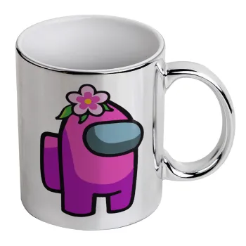 Among US girl, Mug ceramic, silver mirror, 330ml