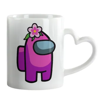 Among US girl, Mug heart handle, ceramic, 330ml