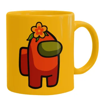 Among US girl, Κούπα, κεραμική κίτρινη, 330ml