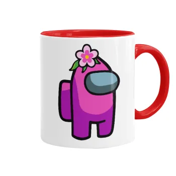 Among US girl, Mug colored red, ceramic, 330ml