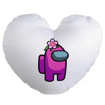 Among US girl, Μαξιλάρι καναπέ καρδιά 40x40cm περιέχεται το  γέμισμα