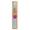 Easter Set, wooden keychain & aromatic flat Easter candle (30cm) (TURQUOISE)