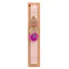 Easter Set, wooden keychain & scented flat Easter candle (30cm) (PINK)