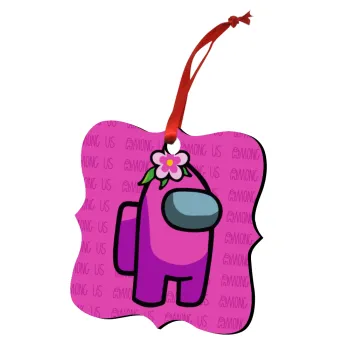 Among US girl, Στολίδι Χριστουγεννιάτικο στολίδι polygon ξύλινο 7.5cm