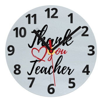 Thank you teacher, Ρολόι τοίχου γυάλινο (20cm)