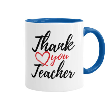 Thank you teacher, Mug colored blue, ceramic, 330ml