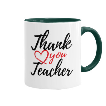 Thank you teacher, Mug colored green, ceramic, 330ml