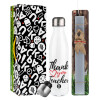 Easter candle, metallic white thermos bottle (500ml) & aromatic flat candle (30cm) (GRAY)