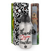 Easter Set, metallic silver aluminum water bottle (500ml) & aromatic flat Easter candle (30cm) (GRAY)