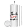Tumbler stainless steel 600ml, with metal straw & cleaning brush