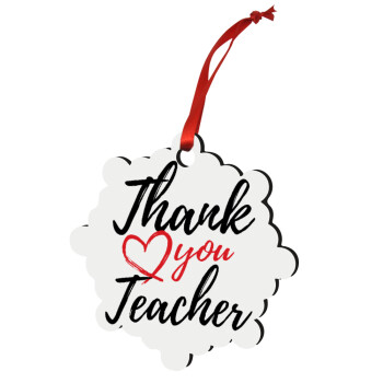 Thank you teacher, Christmas ornament snowflake wooden 7.5cm