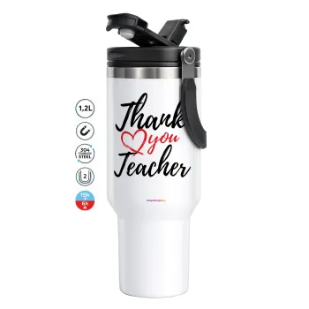 Thank you teacher, Mega Stainless steel Tumbler with lid, double wall 1,2L