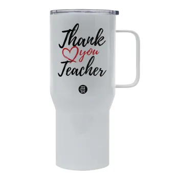 Thank you teacher, Tumbler με καπάκι, διπλού τοιχώματος (θερμό) 750L