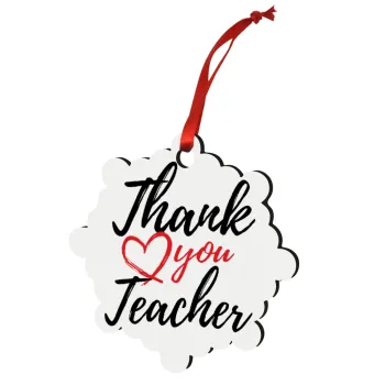 Thank you teacher, Christmas ornament snowflake wooden 7.5cm