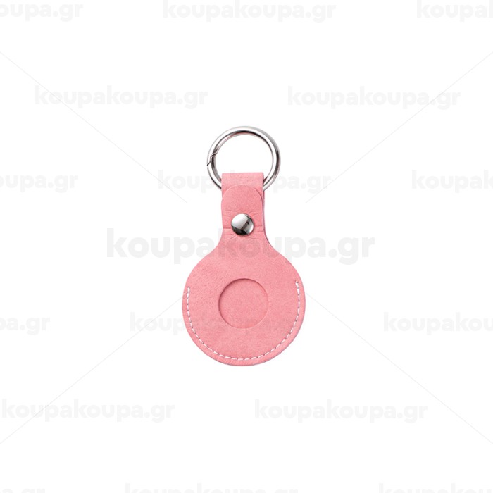 PU AirTag Keychain Holder Θήκη Μπρελόκ δέρμα (ΡΟΖ) — 6