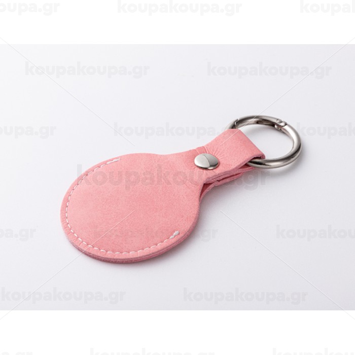 PU AirTag Keychain Holder Θήκη Μπρελόκ δέρμα (ΡΟΖ) — 5