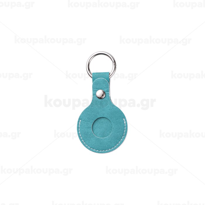 PU AirTag Keychain Holder Θήκη Μπρελόκ δέρμα (ΣΙΕΛ) — 6
