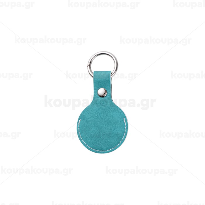 PU AirTag Keychain Holder Θήκη Μπρελόκ δέρμα (ΣΙΕΛ) — 2