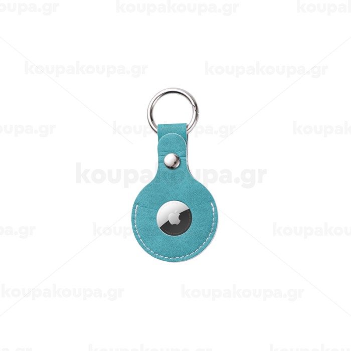 PU AirTag Keychain Holder Θήκη Μπρελόκ δέρμα (ΣΙΕΛ) — 3