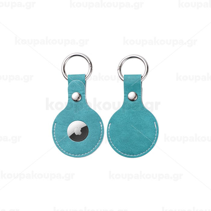 PU AirTag Keychain Holder Θήκη Μπρελόκ δέρμα (ΣΙΕΛ) — 1