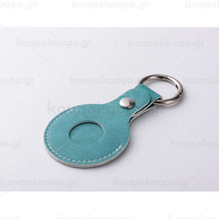 PU AirTag Keychain Holder Θήκη Μπρελόκ δέρμα (ΣΙΕΛ) — 4
