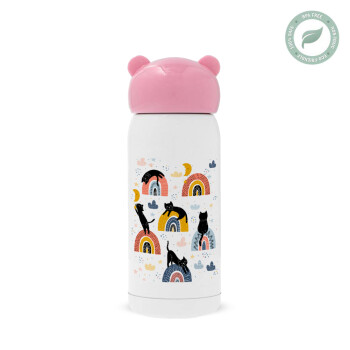Γατούλες, Pink stainless steel thermal flask, 320ml