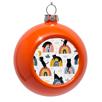Γατούλες, Orange Christmas tree ornament bauble 8cm