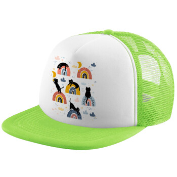 Γατούλες, Καπέλο Soft Trucker με Δίχτυ Πράσινο/Λευκό