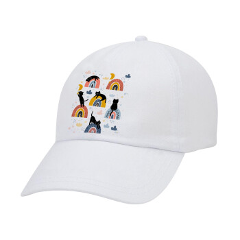 Γατούλες, Καπέλο ενηλίκων Jockey Λευκό (snapback, 5-φύλλο, unisex)