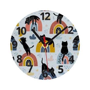 Γατούλες, Ρολόι τοίχου γυάλινο (20cm)